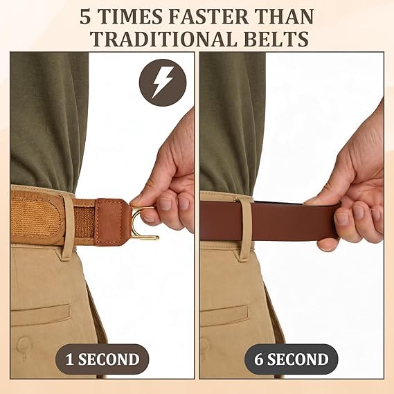 FlexFit™ Buckleless Elastic Waist Belt Hooks – 2 Pc Set