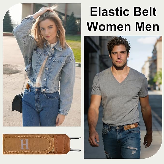 FlexFit™ Buckleless Elastic Waist Belt Hooks – 2 Pc Set