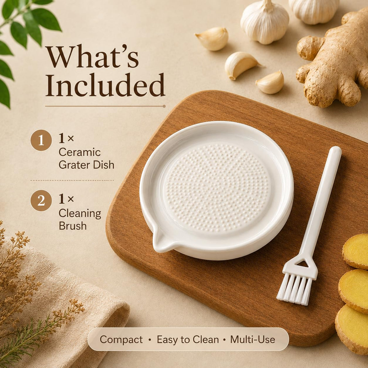 ✨ Premium Ceramic Grating Plate