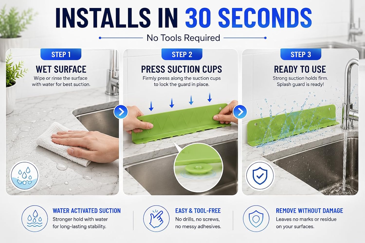 SplashGuard™ Kitchen Sink Water Splash Guard